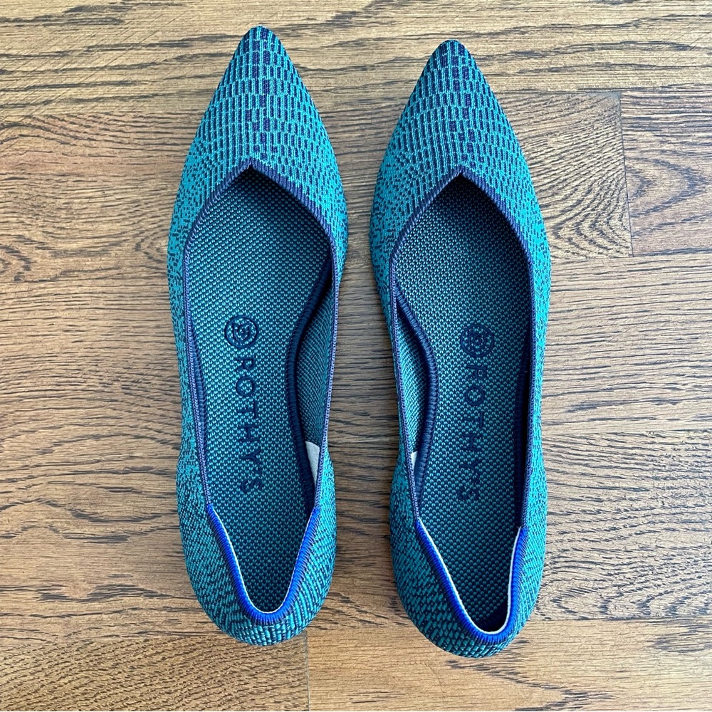 Rothy’s Spruce Python The Point Flat Size 8 - image 8